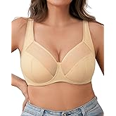 ZEBELL Minimizer Bra for Women, Full Coverage Bras with Underwire, Plus Size Mesh Bralettes for Large Breasts
