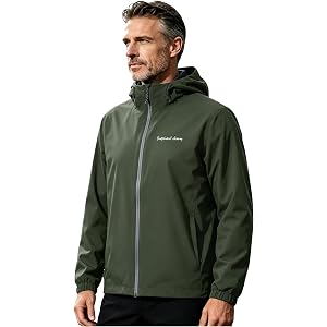 SHDR SHEPHERD DIARIES Water Proof Jacket, Lightweight Zip Up Hoodie Men, Mens Rain Jacket Raincoat Windbreaker Running