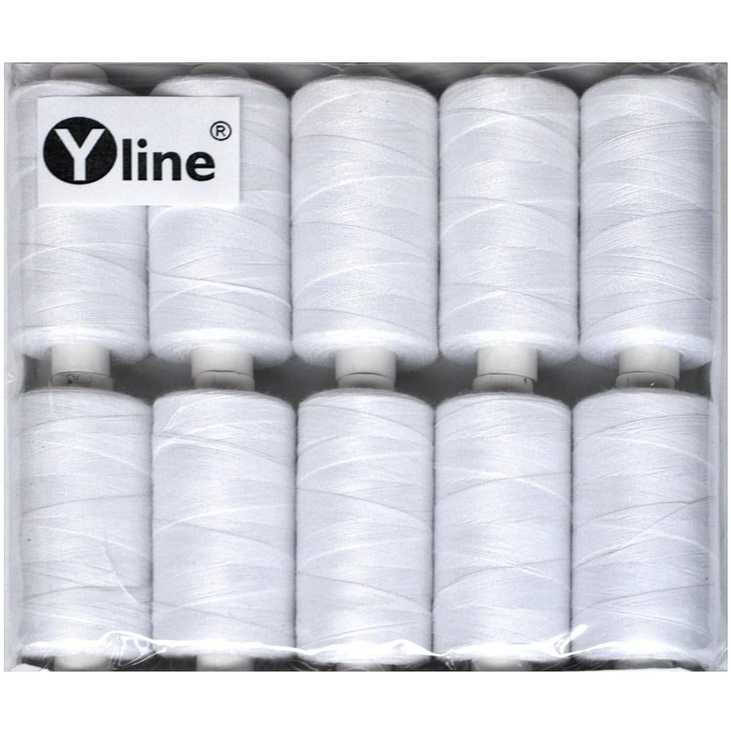 Sewing Thread Polyester/Syngarn Yarn Stitching White Sewing Machine 10 sp. A 500 M & 2 sp. 50 m Transparent Sewing Thread 0002