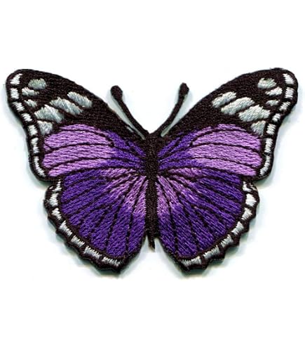 Set of 3 Pink Butterfly Iron/ Sew on Full Embroidered Patch Appliqués Badge