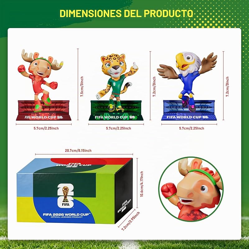 FIFA World Cup 2026 3PCS Figuras de Mascota-B 6CM