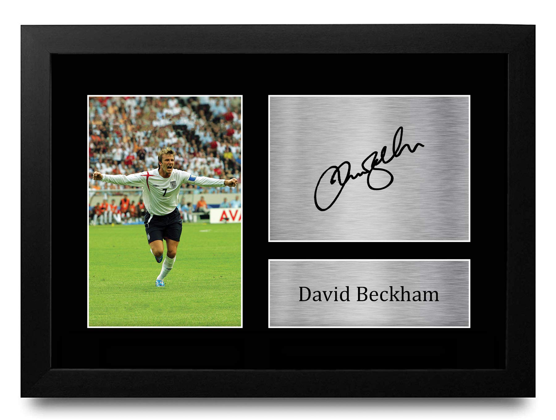 HWC Trading FR A4 David Beckham England Gifts Printed Signed Autograph Picture for Fans and Supporters - A4 Framed