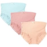 FEOYA Over Bump Maternity Underwear Cotton Plus Size Pregnancy Panties High Waist Postpartum Support Briefs (L-5XL, 3 Pack)