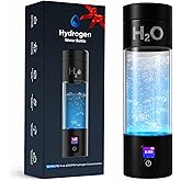 TzzToiT Hydrogen Water Bottle Generator - 6000PPB High Concentration, SPE PEM Tech, Portable 9Oz Hydrogen Water Ionizer, Rechargeable Rapid Hydrogen Boost, Travel Friendly with Bottle Adapter, Black