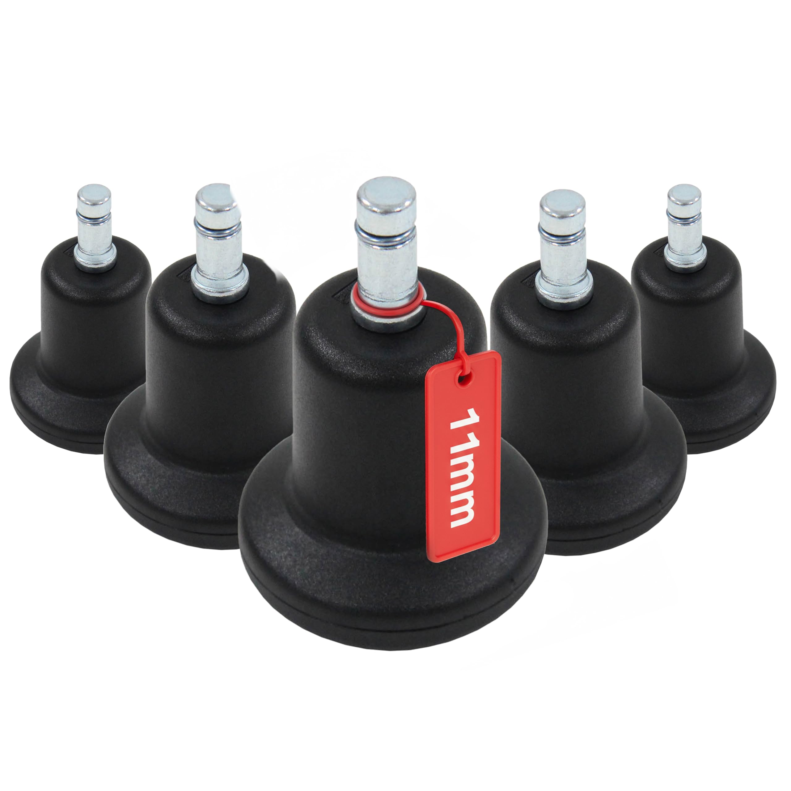 hjh OFFICE 619003 5x floor glider pin 11mm STAND plastic glider swivel chair feet, for all floors