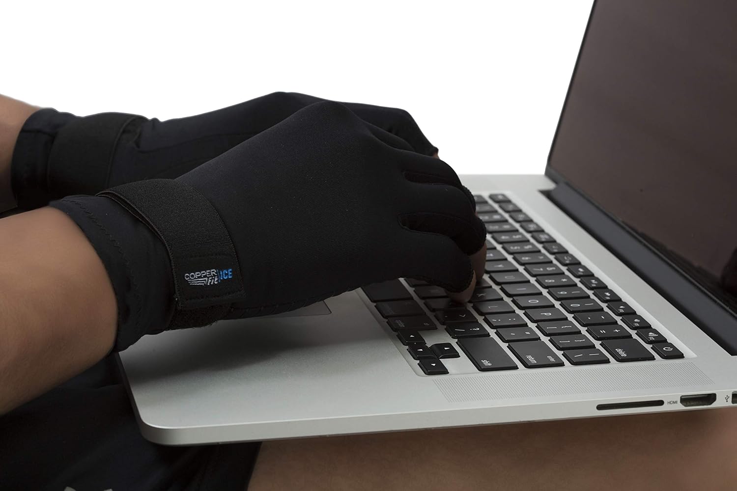 Copper Fit unisex adult Ice Compression Gloves Infused with Menthol and Coq10 for Recovery, Black, Large X-Large US: Clothing