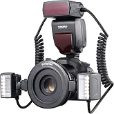 YONGNUO YN24EX TTL Macro Ring Flash LED Macro Flash Speedlite | YN-24EX 24EX, with 2pcs Flash Head and 4pcs Adapter Rings for Canon