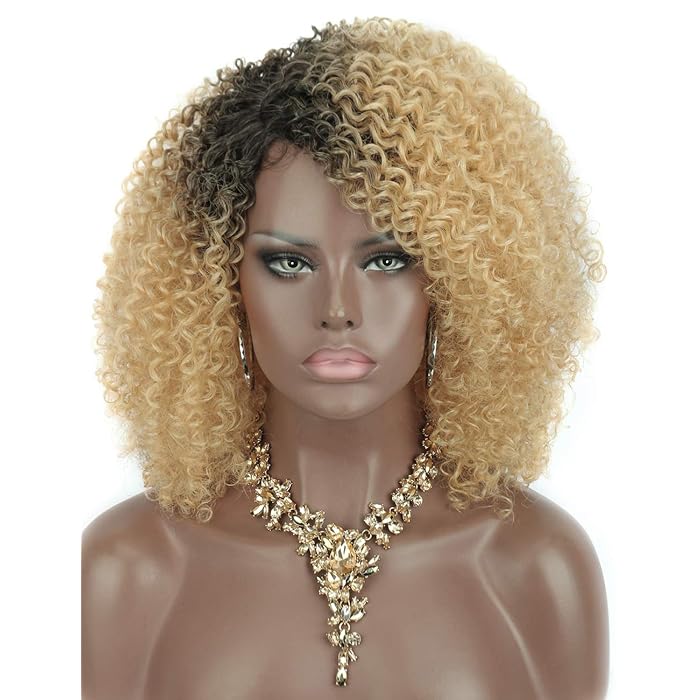 Buy Kalyss Ombre blonde Short Afro Kinky Curly Wigs for Black Women