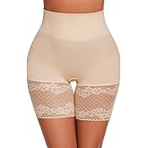 ciksob Lace Slip Shorts for Under Dresses Tummy Control Butt Lifter High Waisted Under Shorts Bodyshorts Shapewear