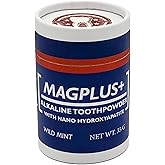 MagPlus+ Premium Toothpowder, Mint, 35 g, Magnesium and Hydroxyapatite, Acid Protection, Remineralize Enamel, Relieve Sensitivity, & Whiten Teeth, Antiplaque, Made in USA (35 g, Wild Mint)