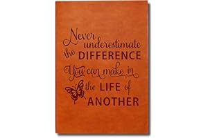 WHLBHG Social Worker Gift Never Underestimate The Difference You Can Make Inspirational Leather Notebook Social Work Appreciation Gift (Difference You Make)