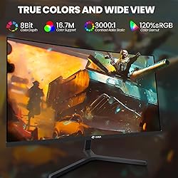 CRUA 24” Curved Gaming Monitor, 180Hz/144Hz FHD