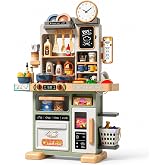 Eohemeral 33.8IN - 70PCS Kids Kitchen Playset with Sound &amp; Light | Cooking Stove Play Sink and Toy Accessories, Pretend Kitchen Play Food Toys for Kids Boys Girls, Toddler Kitchen Set