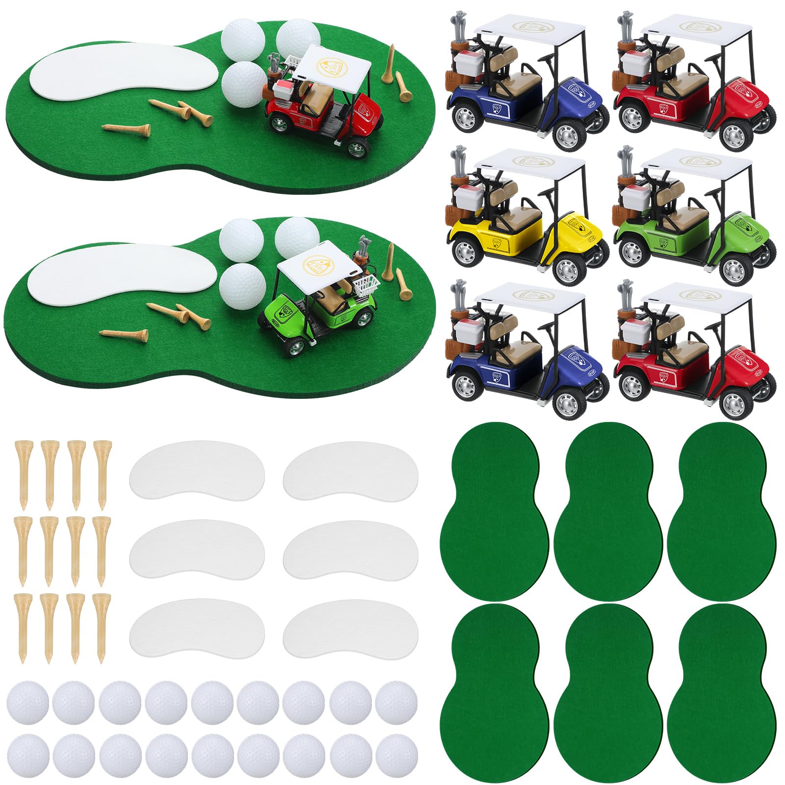 Photo 1 of Gemscream 48 Pcs Golf Table Centerpiece Decorations with Practice Ball Cart Toy Golf Course Shaped Mat for Sport Themed Supplies Birthday Party DecorLPNPMEY1885263
