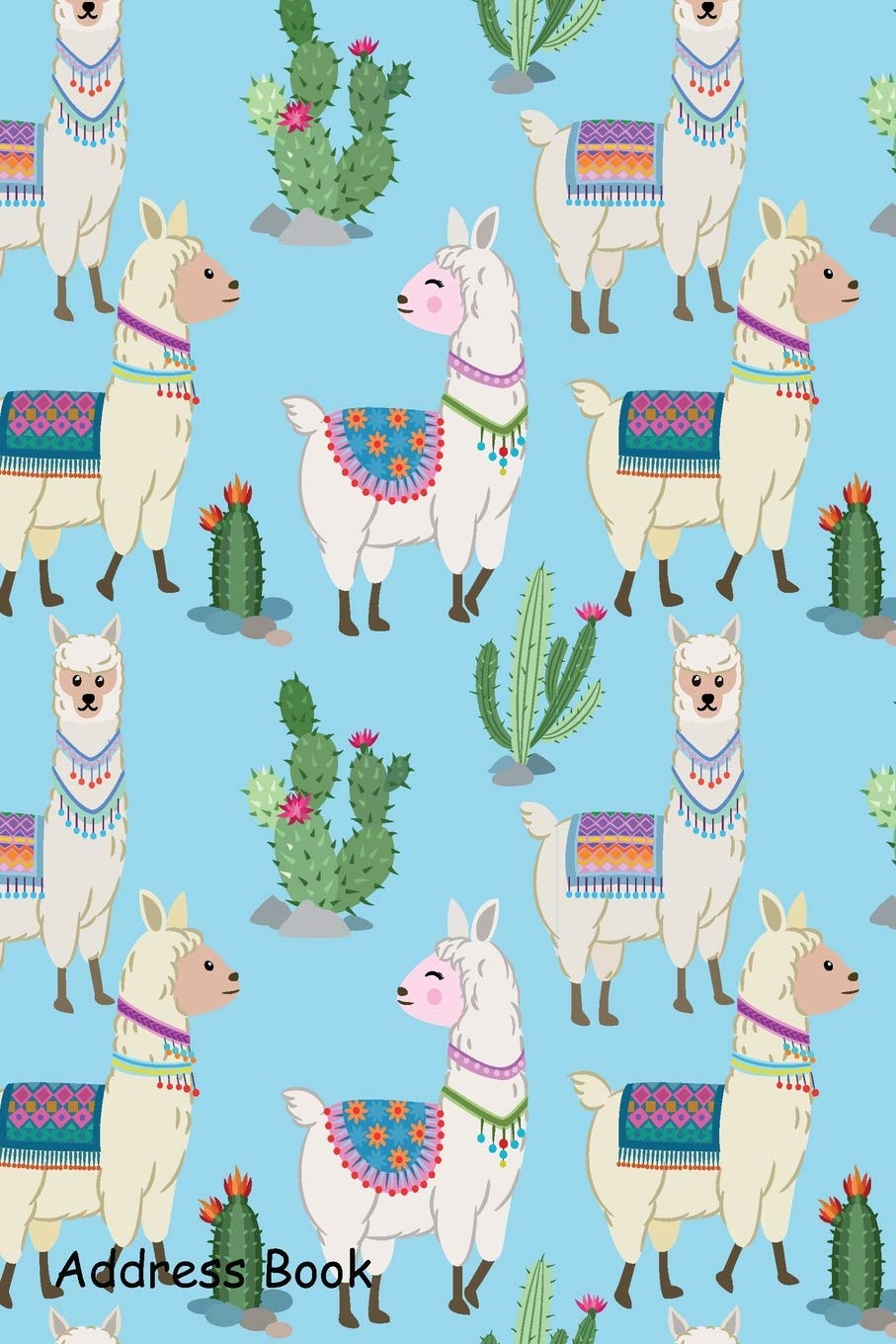 Address Book: For Contacts, Addresses, Phone, Email, Note,Emergency Contacts,Alphabetical Index With Cute alpaca and cactus seamless