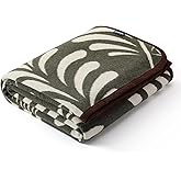 ACUSHLA Merino Wool Blanket - Soft Warm Thick Washable Large Throw Blanket for Camping Bed Couch Outdoor Travel All Weather, Rainforest Green 79X63