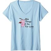 Womens Courage the Cowardly Dog For Love V-Neck T-Shirt