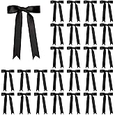 Meseey 30 Pcs 5 x 7 Inch Black Grosgrain Ribbon Bows with Twist Tie Gift Bows for Gift Wrapping, Crafts, Parties (Black,Width of 1")