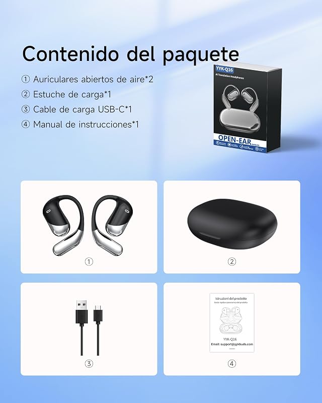 Auriculares Inalámbricos Bluetooth 6.1, Cascos Inalámbricos Open Ear