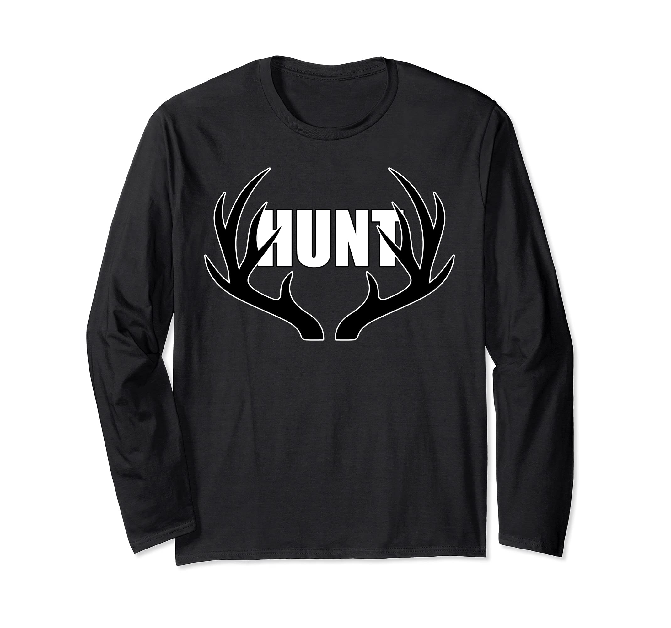 Deer Hunting Hunt Whitetail Buck Antlers Long Sleeve T-Shirt