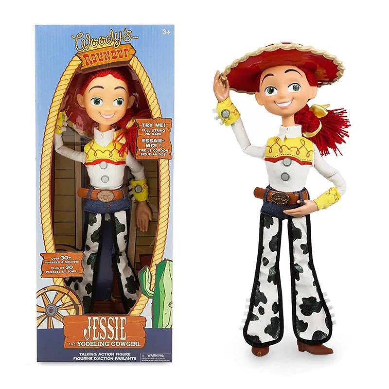 PLMT Pixar Toy Story 3 4 Talking Woody Jessie Action Figures Fabric Body Model Doll 38 cm, Model Doll Collectible Toys Birthday Gift for Children