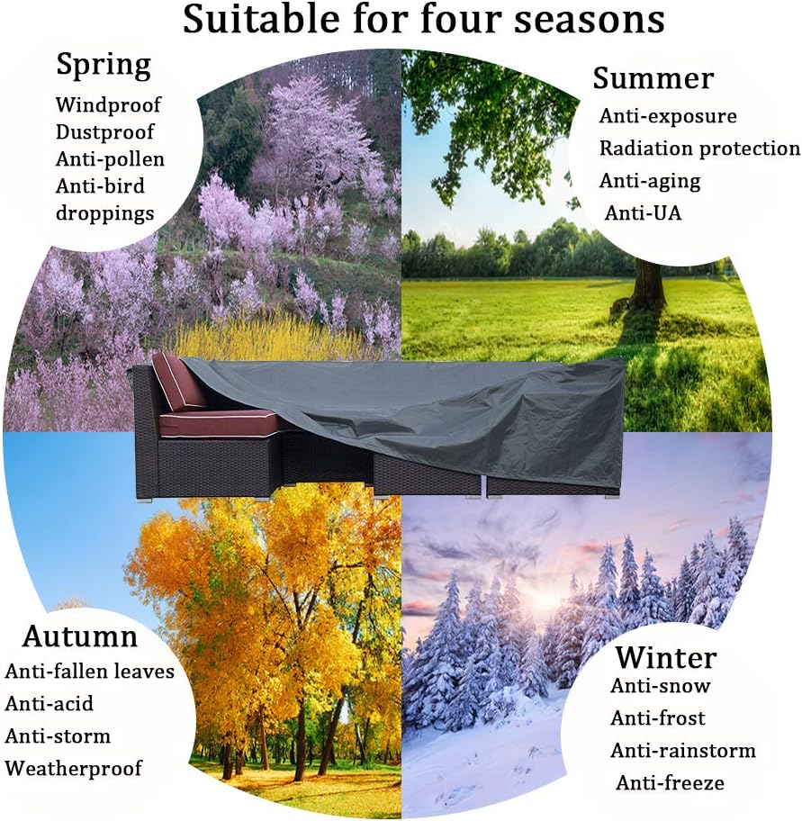JCGARDEN Extra Large Outdoor Furniture Cover Waterproof Dust Proof Durable Patio Sectional Couch Cover Protective Loveseat Cover 128x83x28 Inch : Garden & Outdoor