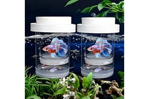Nagpew 2 Pieces Breeder Box for Fish Tank, Floating Plastic Aquarium Isolation Box, Mesh Fish Nursery Separator Tank Hatchery Incubator for Shrimp, Betta, Clownfish, Guppy, Large 2-Piece Set