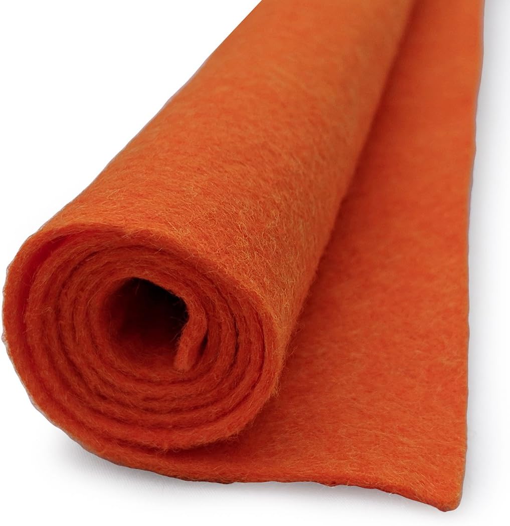 Mystical Mandarin - Orange - Wool Felt Oversized Sheet - 35% Wool Blend - 1 12x18 inch sheet