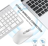 cimetech Wireless Keyboard Mouse Combo 2.4G Ultra-Slim Silent SilverWhite view 5