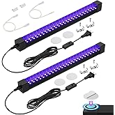 365NM Black Light Bar 15W 1FT, UV Blacklight Strip for Dispaly, Linkable LED Black Lights with ON/Off Switch, for Uranium Gla