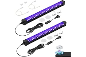 365NM Black Light Bar 15W 1FT, UV Blacklight Strip for Dispaly, Linkable LED Black Lights with ON/Off Switch, for Uranium Gla