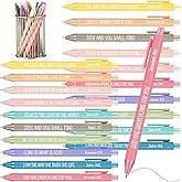 Sayglossy 50 Pcs Christian Gift Inspirational Ballpoint Pens Bible Verse Religious Pens Sunday School Gifts for Students Reward Supplies