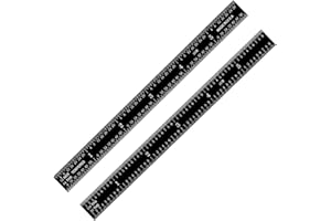PEC Tools 6" Stainless Steel Ruler, Black Chrome Finish,1/50" Thick X 1/2" Wide, Measurement Accuracy 1/32",1/64",1/50",1/100", High Contrast Metal Ruler, Made in USA