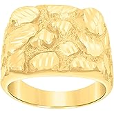 Jewels By Lux 10kt Yellow Gold Mens Nugget Fashion Ring