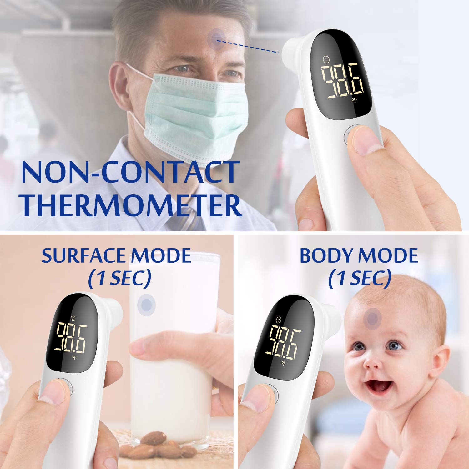 [All New 2020] Forehead Thermometer for Fever by FACEIL, Touchless Infrared Thermometer with Fever Alert and 32 Group Memory Recall, Digital Thermometer for Adults and Babies (1 Second Fast Reading): Industrial & Scientific