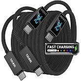 USB C to USB C Cable 240W Fast Charging Type C Charger Cord 2-Pack(3ft+6ft) | LED Display, USBC to USBC cable for iPhone 17/16/15 Pro Max, iPad Pro/Air, MacBook Pro/Air, Samsung Galaxy S26 Ultra, Laptop