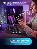 FIFINE Gaming USB Microphone RGB Condenser with Tap-to-Mute Shock Mount Pop view 8