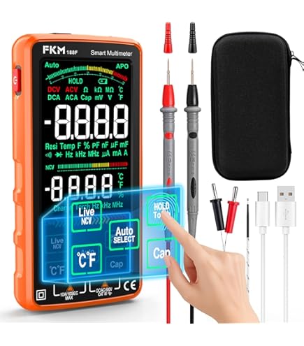 FNIRSI DMT-99 Digital Multimeter 9999 Counts TRMS Rechargeable Smart Multimeter Tester With Auto Ranging Measures Ncv Voltage Current Resistance Diodes Capacitance Frequency Temperature - View #2