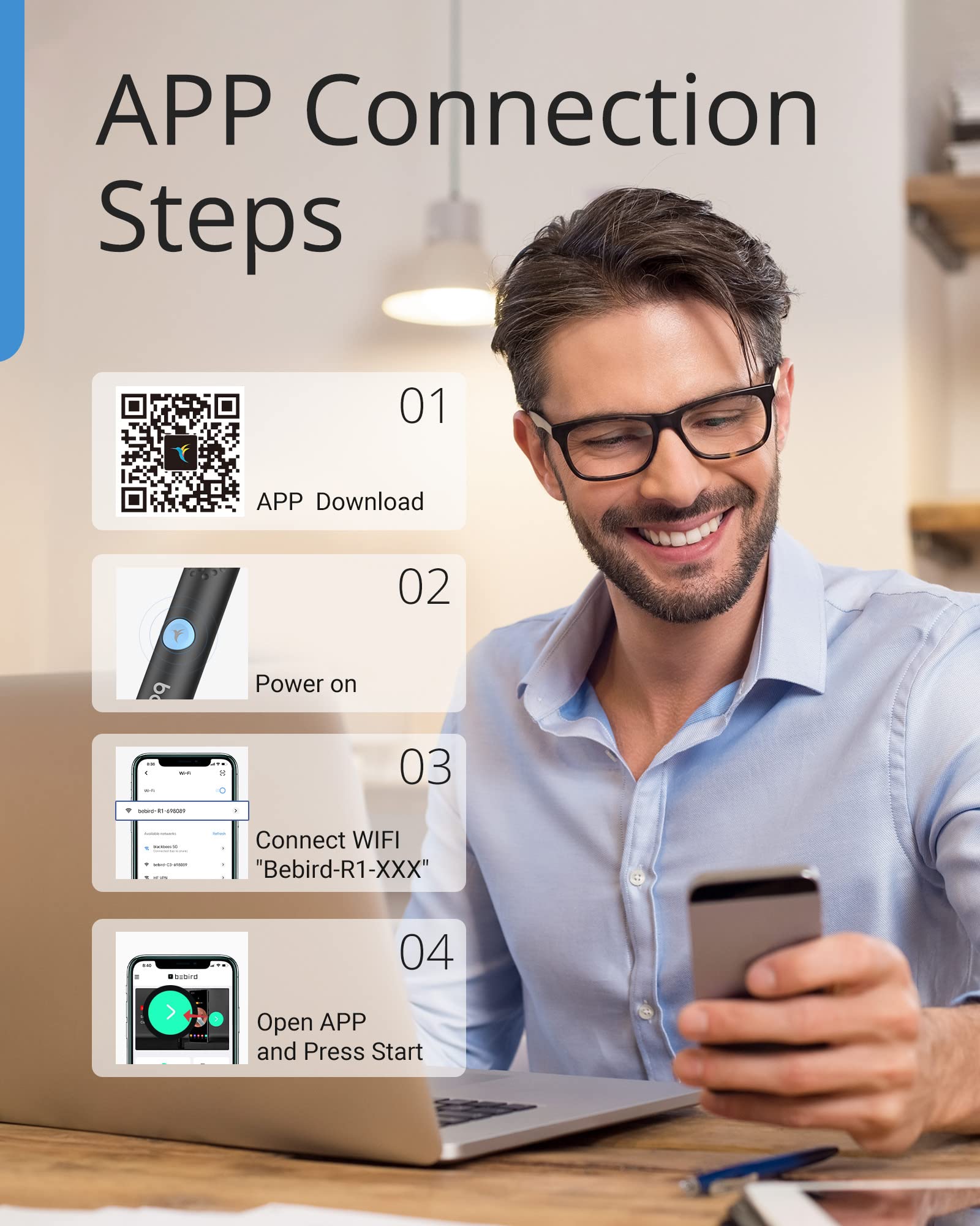 BEBIRD Ear Wax Removal Tool with HD Camera - R1 Upgraded Smart Visual Ear Cleaner with Otoscope, Ear Viewer with 6 LED Light & Multi Replacement Tips for Cleaning Earwax & Inspection Kits