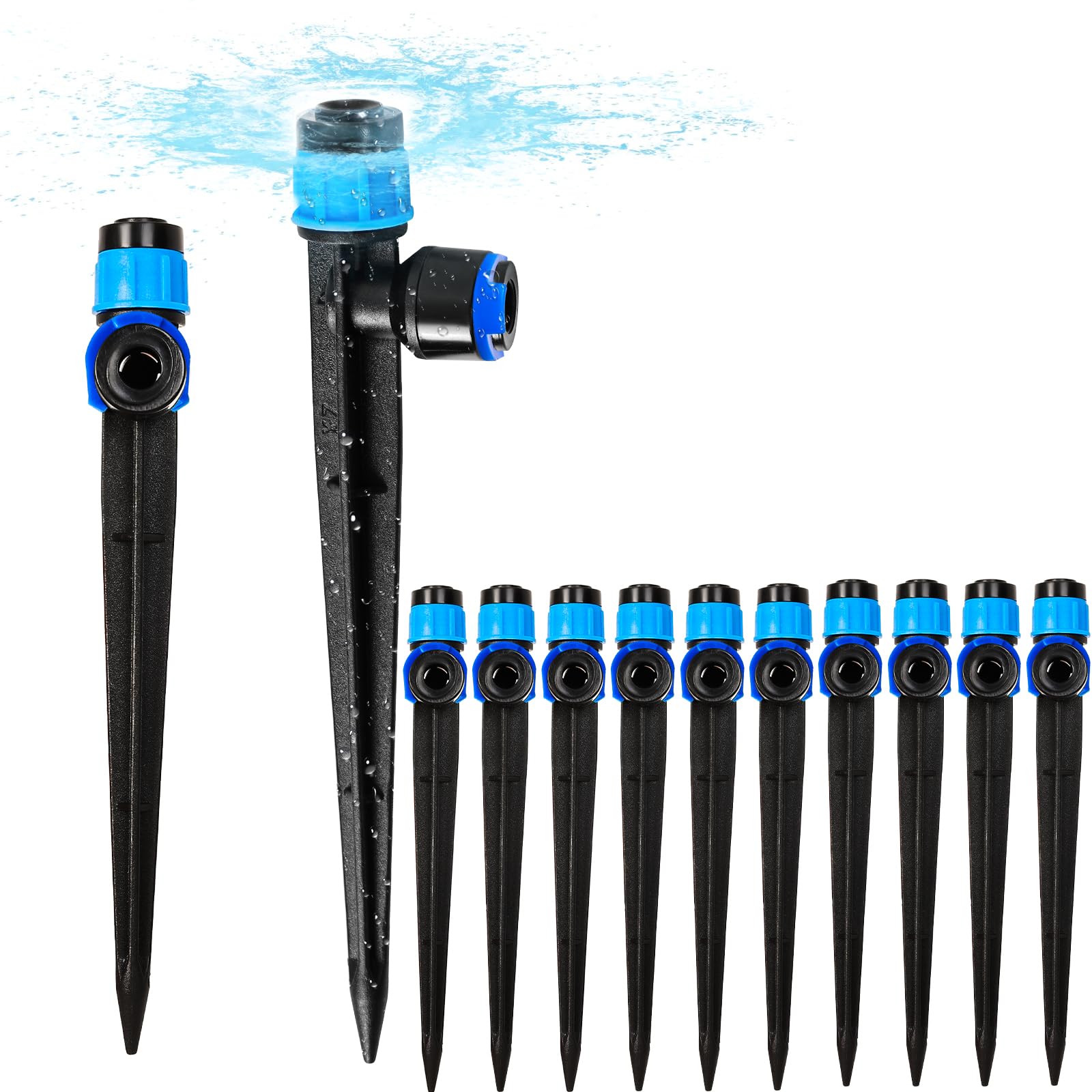 Photo 1 of YAIRMIS 10PCS 1/4 inch Tubing Drip Irrigation Emitters Sprayer,360 Degree Drip Emitter Sprayer with Stake, Irrigation Dripper Sprinklers for Drip Irrigation System