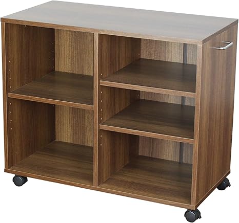 Amazon キャスター付き 収納ラック 幅78 奥行38 高さ64cm ブラウン 押入れ 収納 ラック 新生活 一人暮らし K E キッチンワゴン 収納カート