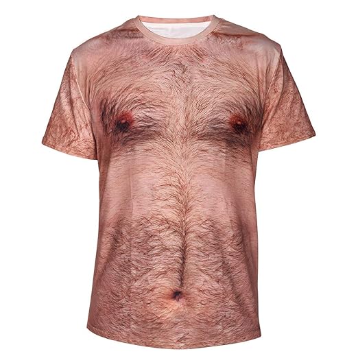 Buy JIAYIQI 3D Chest Hairy Printed TShirt for Men Women Funny Bare