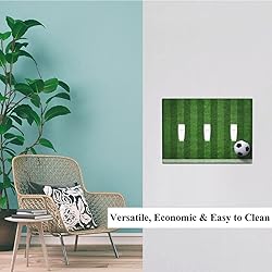 Pznen Triple Toggle Wall Plate, Green Football