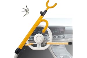 iMonse Steering Wheel Lock for Car,Security Wheel Lock Anti Theft Car Locking Device Fit for Cars Trucks Vans and SUVs, Heavy Duty & Increased Length