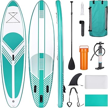 IMIKEYA Prancha de surfe, equipamento de esportes aquáticos, para mar e lago, 304, 8 x 76, 2 x 15, 2 cm