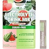 GlowRoot Daily Electrolyte Drink – Watermelon Flavor, 30 Stickpacks * 5g – Hydration Packets with 7 Electrolytes & Minerals, Sugar-Free Electrolyte Powder (Watermelon*30 Sticks)