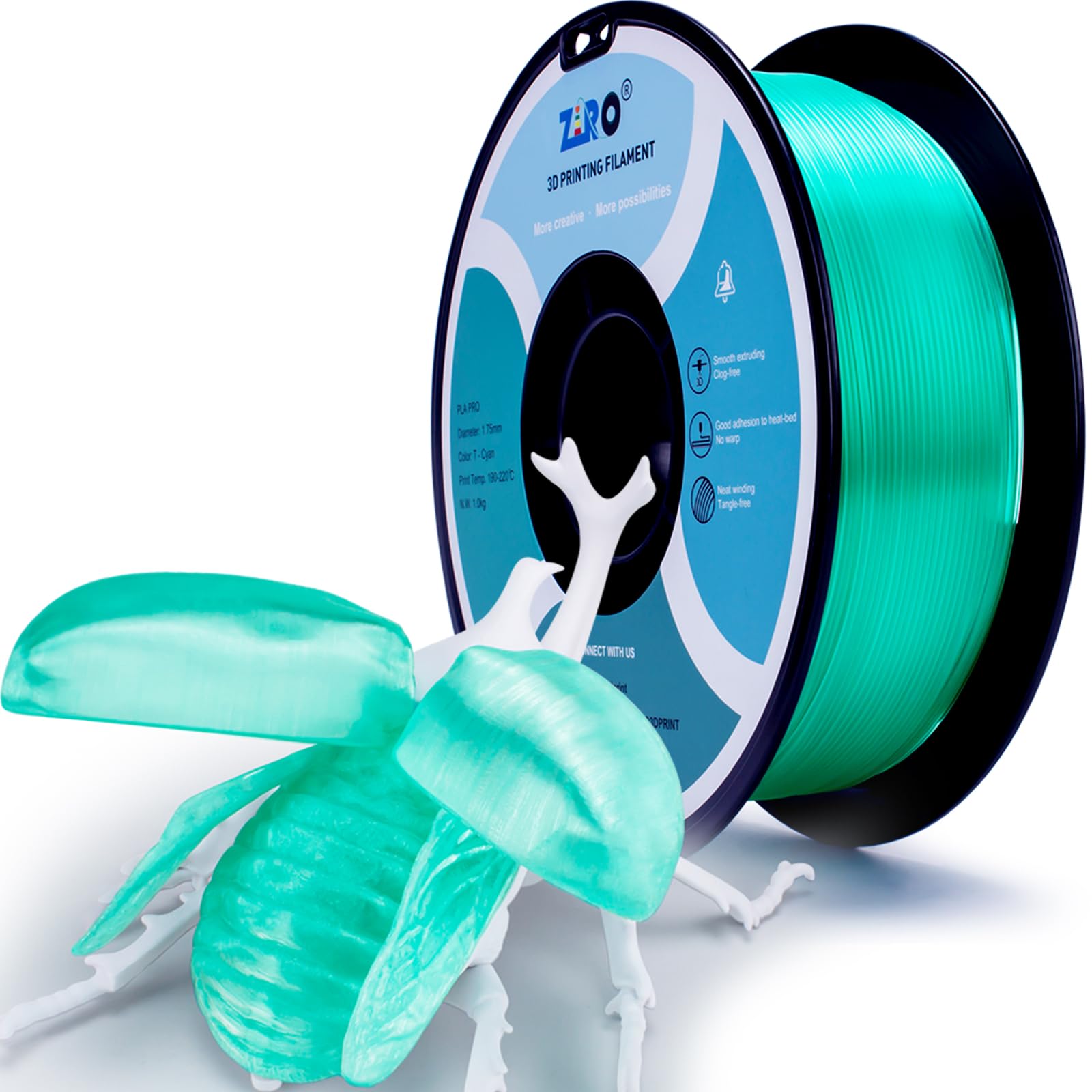 ZIRO PLA Filament 1.75mm, Translucent 3D Printer
