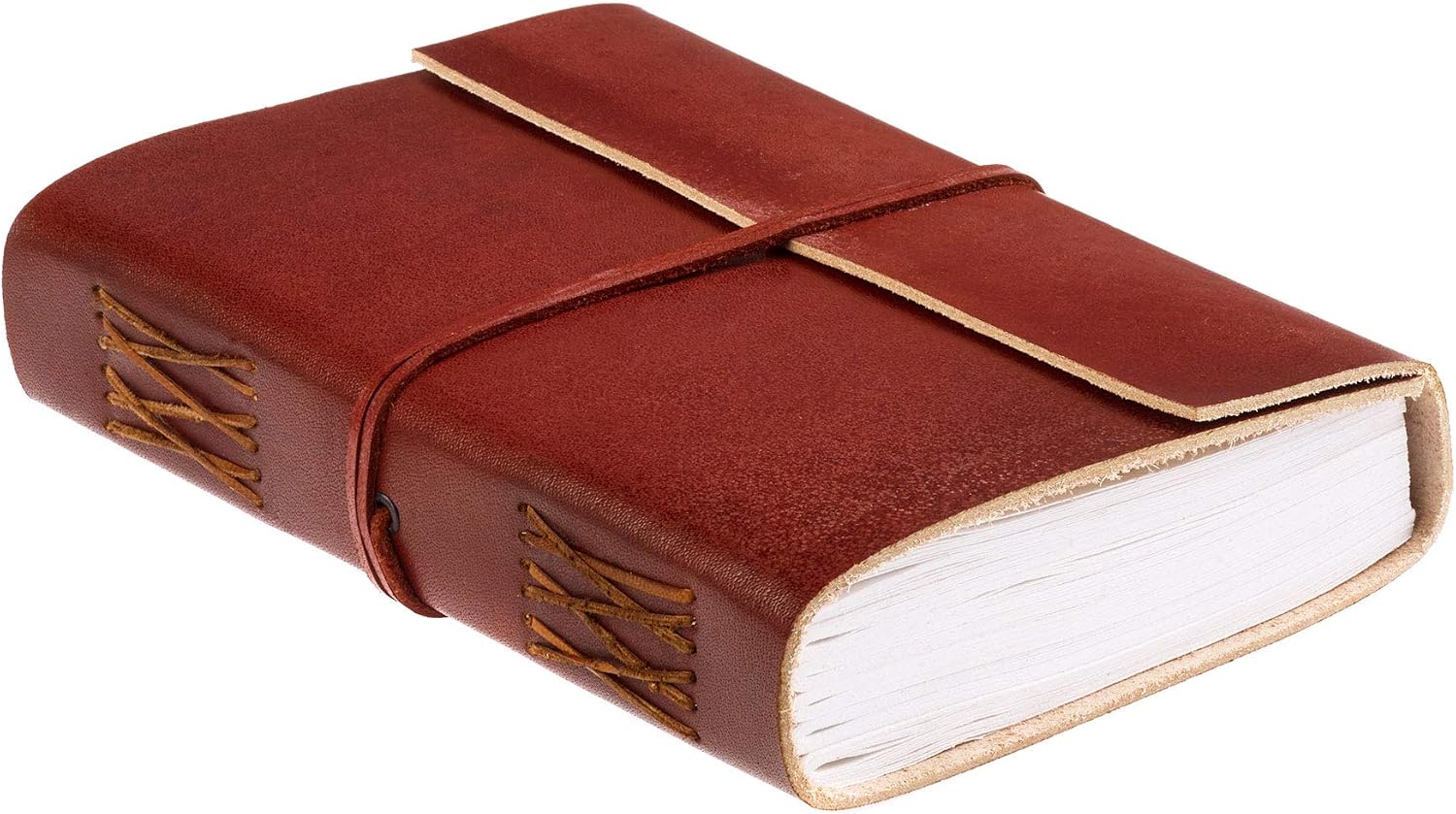 Paper High Leather Journal Notebook Large Plain 135 x 185mm, Brown - Image 4