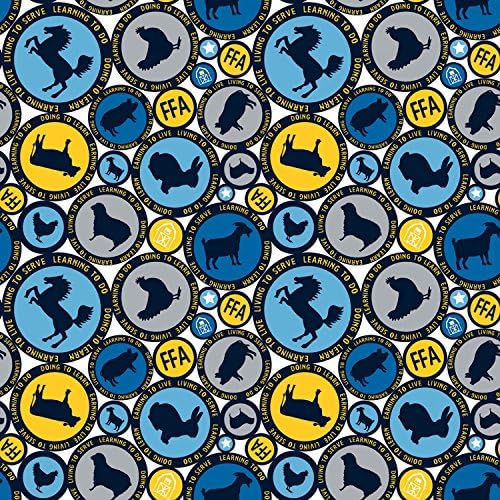 FFA Forever Blue Riley Blake Circles on White By the yard cotton print