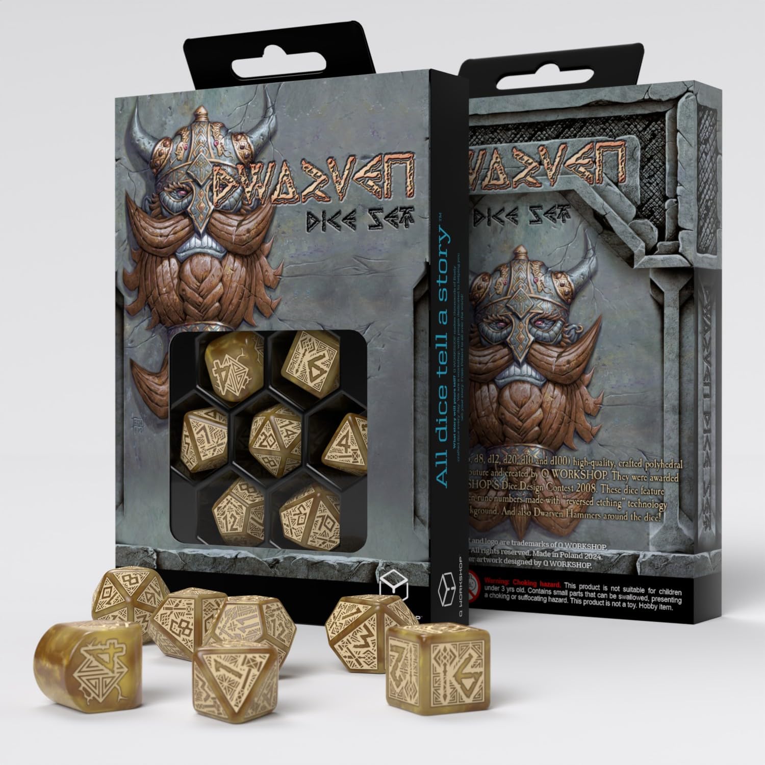 Q-Workshop Dwarven Dice Set Gold Dice Set